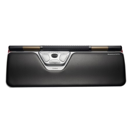 Contour RollerMouse Red Plus - Ergonomic Central Pointing Device in Black & Silver for Enhanced Comfort and Productivity